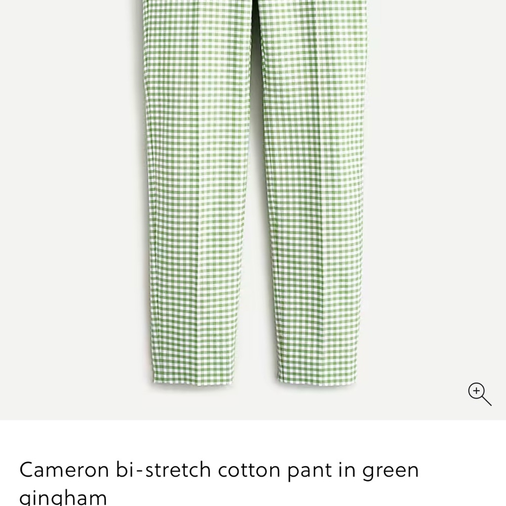 J. Crew Green Gingham women’s  Pants